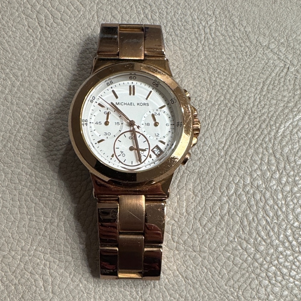 Michael Kors Gold and White Women's Watch